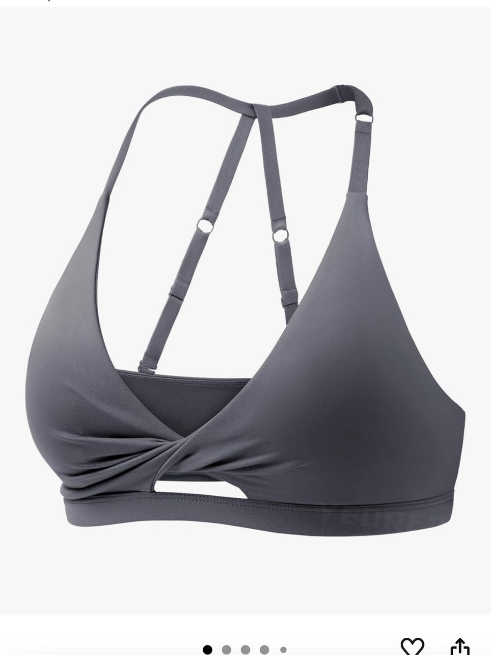 Women's Grey Twist-Front Bralette